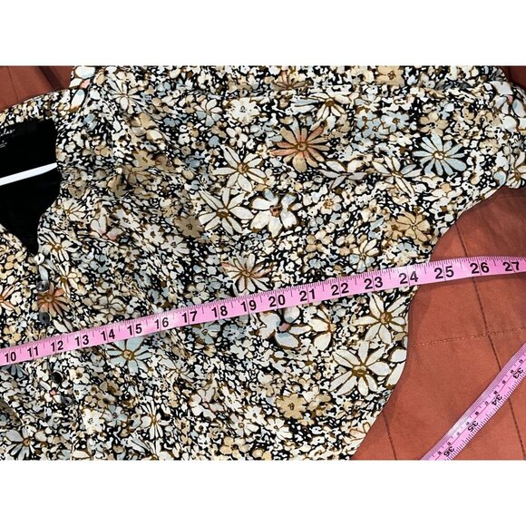 Lulus Multi Floral Balloon Sleeve boho V-Neck Women's Top Size Small - Picture 6 of 8